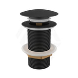32/40mm Bathroom Matt Black Mushroom Solid Brass Basin Pop Up Waste NO Overflow