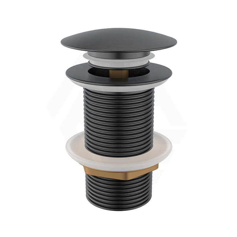 M#1(Gunmetal Grey) 32/40mm Gunmetal Grey Mushroom Solid Brass Basin Pop Up Waste NO Overflow