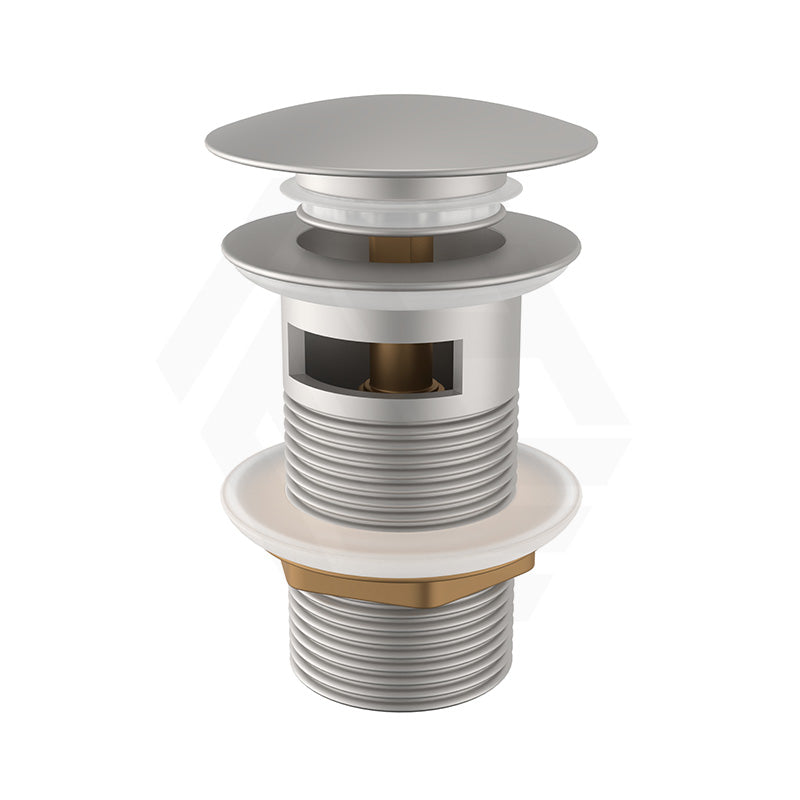 N#1(Nickel) 32/40mm Brushed Nickel Mushroom Solid Brass Basin Pop Up Waste with Overflow