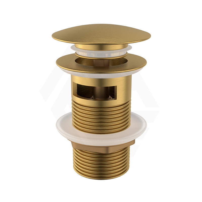 G#1(Gold) 32/40mm Brushed Yellow Gold Mushroom Solid Brass Basin Pop Up Waste with Overflow