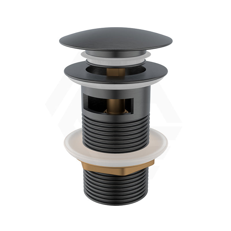 M#1(Gunmetal Grey) 32/40mm Gunmetal Grey Mushroom Solid Brass Basin Pop Up Waste with Overflow