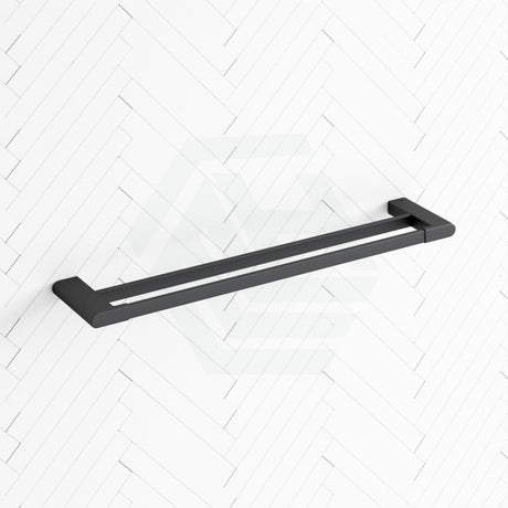 Quavo 600/800mm Matt Black Double Towel Rail Brass Wall Mounted Rails