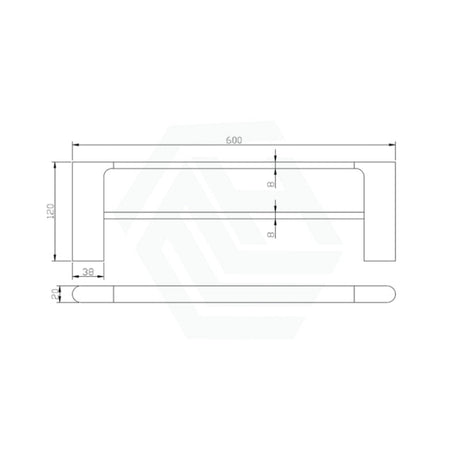 Quavo 600/800mm Square Chrome Double Towel Rail Brass Wall Mounted Bathroom Products