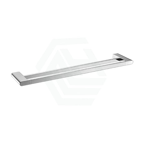 Quavo 600/800mm Square Chrome Double Towel Rail Brass Wall Mounted Bathroom Products