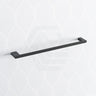 Quavo Square Matt Black Single Towel Rail 600mm Solid Brass Wall Mounted