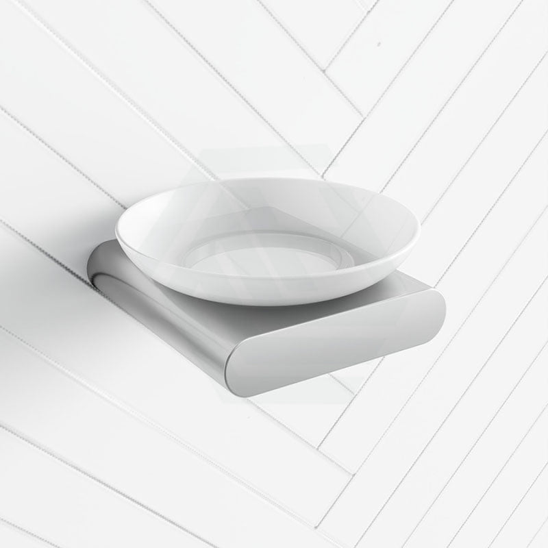 Quavo Bathroom Chrome Glass Soap Dish Holder Wall Mounted Holders