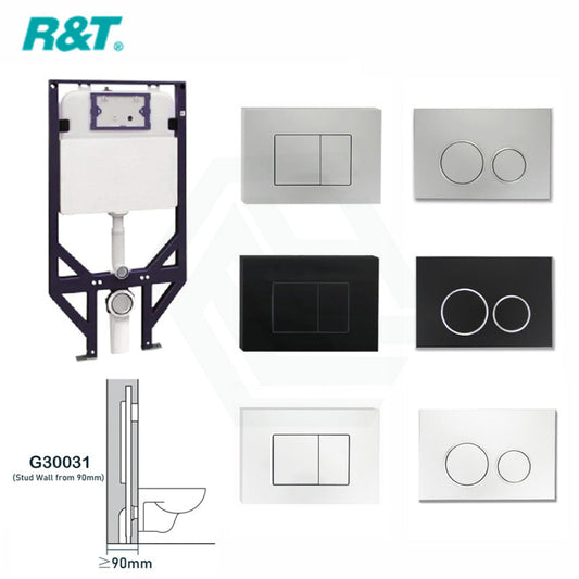R&T Framed Inwall Concealed Cistern For Wall Hung Toilet Pan Push Button Available