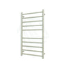 Radiant Brushed Satin Heated Round Ladder Towel Rail 600 X 1100Mm 10 Bars Bottom Left Rails