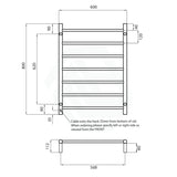 Radiant Champagne Heated Round Ladder Towel Rail 600 X 800Mm 7 Bars Rails