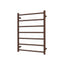 Radiant Oil Rubbed Bronze Heated Round Ladder Towel Rail 600 X 800Mm 7 Bars Bottom Left Rails