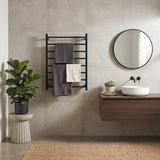 Radiant Heated Square Ladder Towel Rail 8 Bar 800x1000mm - Chrome/Matte Black