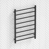 Radiant Heated Square Ladder Towel Rail 8 Bar 800x1000mm - Chrome/Matte Black