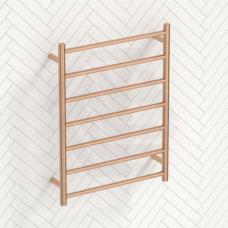 Radiant Champagne Heated Round Ladder Towel Rail 600 x 800mm 7 Bars