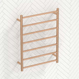 Radiant Champagne Heated Round Ladder Towel Rail 600 x 800mm 7 Bars