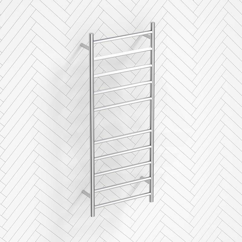 Radiant Mirror Polished Heated Round Ladder Towel Rail 430 x 1100mm 10 Bars