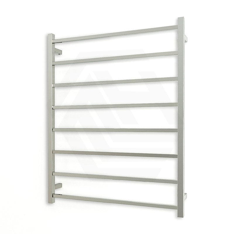 Radiant Heated Square Ladder Towel Rail 8 Bar 800x1000mm - Chrome/Matte Black