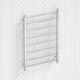 Radiant Heated Square Ladder Towel Rail 8 Bar 800x1000mm - Chrome/Matte Black