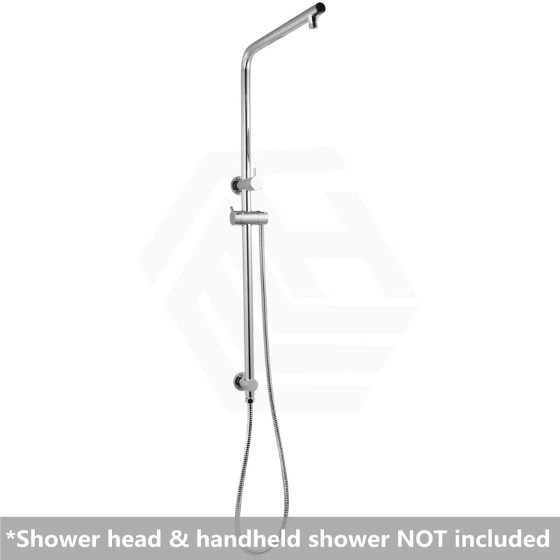 Twin Shower Rail Top Water Inlet Right Angle Round Chrome