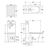 Rimless Plus Tornado Toilet Suite Back To Wall Supreme Flush Square Push Button Suites
