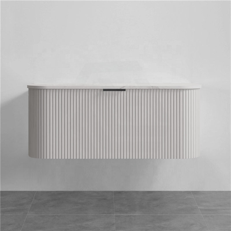 Rio 900/1200/1500Mm Bathroom Linear Surface Vanity Wall Hung Single/Double Drawer Plywood White