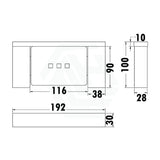Rosa Chrome Metal Soap Holder Square Wall Mounted Holders