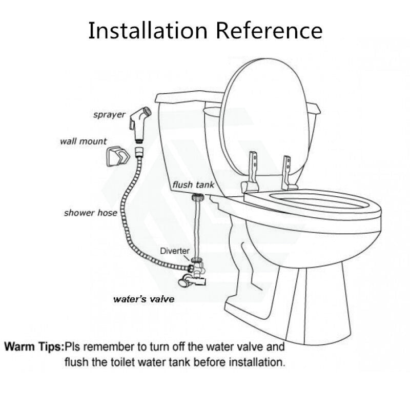 Round Black Brass Toilet Bidet Spray Kit With 1.2M Pvc Water Hose