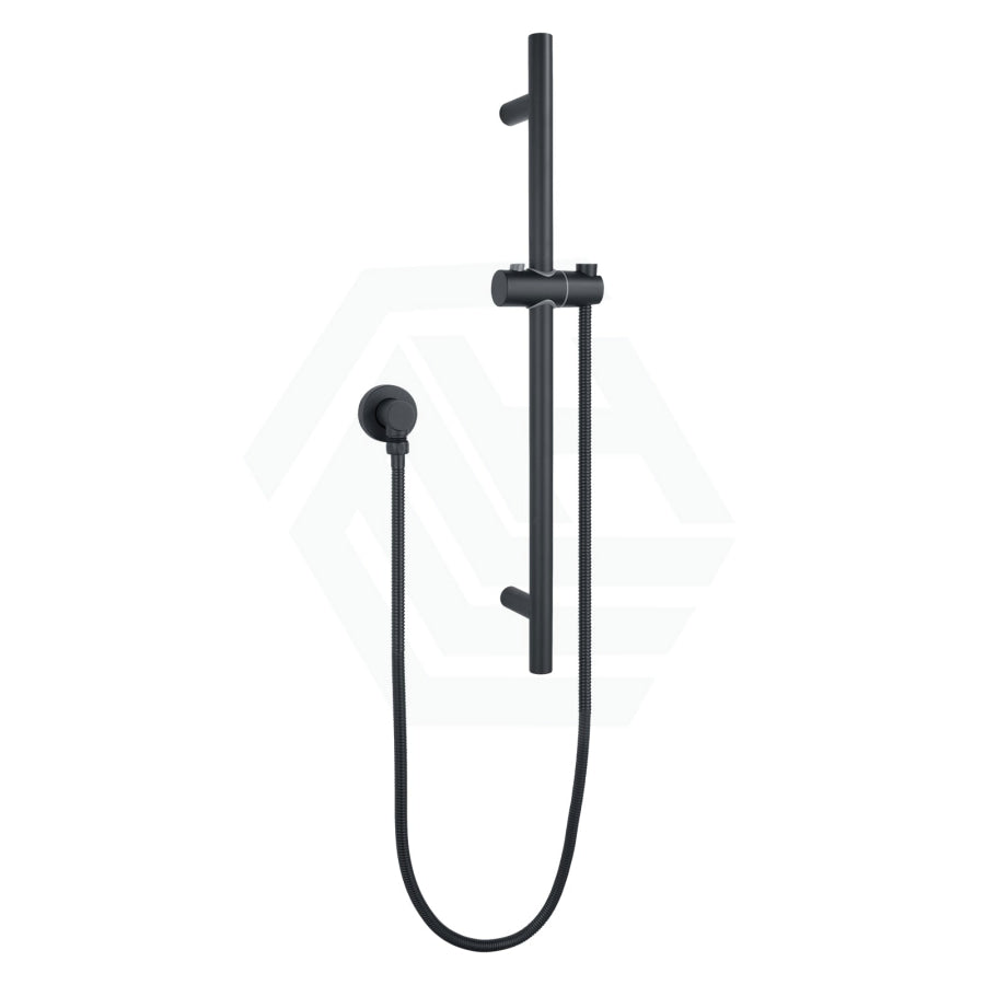 Round Black Sliding Shower Rail With 3 Mode Handheld Set