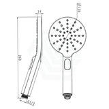 Round Chrome Sliding Shower Rail With 3 Mode Handheld Set