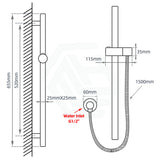 Round Chrome Sliding Shower Rail With 3 Mode Handheld Set