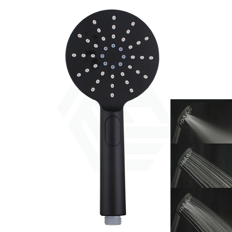 Round Black Sliding Shower Rail With 3 Mode Handheld Set