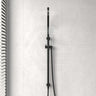 Round Black Top Water Inlet Twin Shower Rail With Diverter Rails