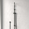 Round Black Universal Water Inlet Twin Shower Rail With Diverter Rails