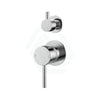 Round Brass Chrome Shower/Bath Mixer With Diverter Wall Mixers With