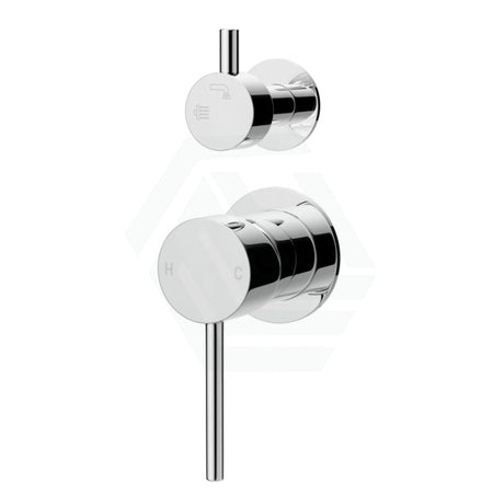 Round Brass Chrome Shower/Bath Mixer With Diverter Wall Mixers 