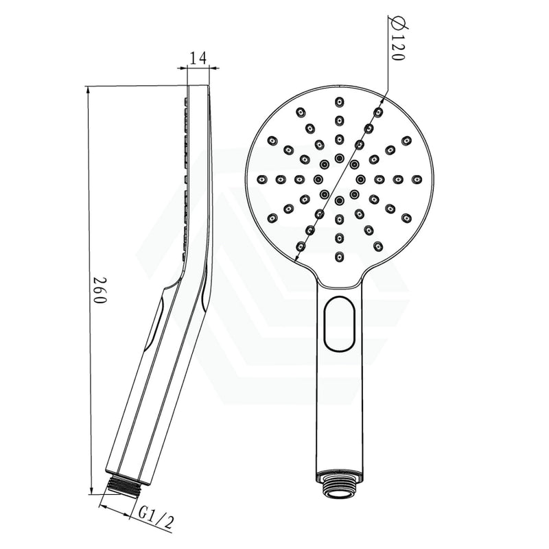 Round Chrome Abs 3 Function Handheld Shower Only Bathroom Products