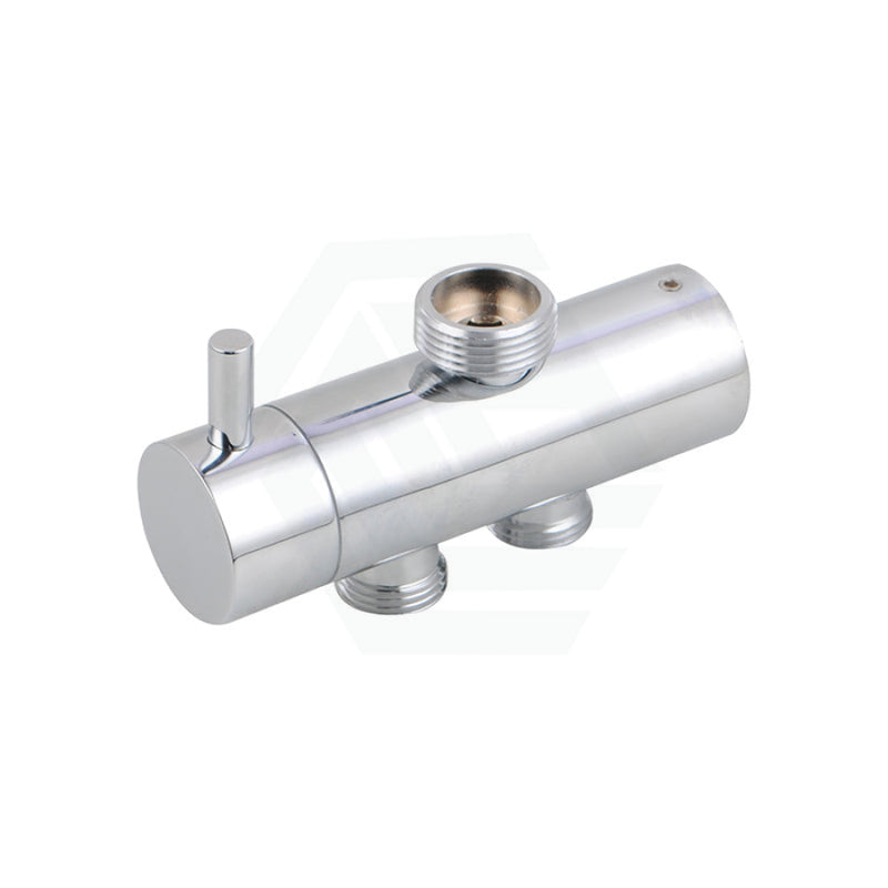 Round Chrome Universal Water Inlet Twin Shower Rail With Diverter