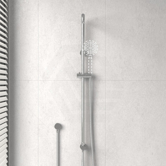 Round Chrome Universal Water Inlet Twin Shower Rail With Diverter Rails
