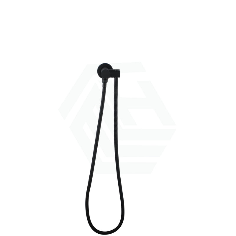 Round Matt Black 3 Functions Handheld Shower With Wall Bracket Set Bathroom Products