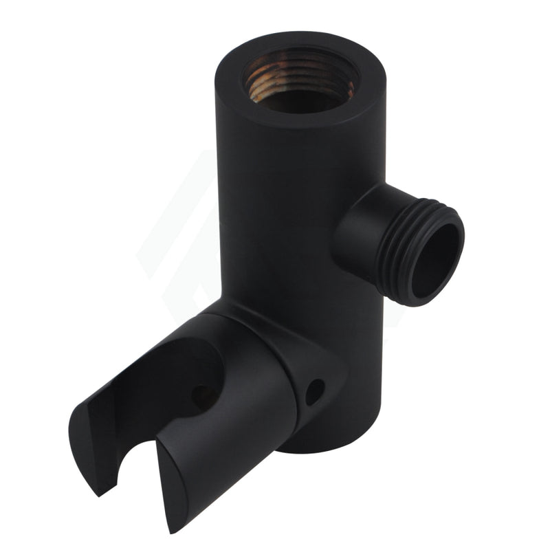 Round Matt Black Shower Holder Wall Connector & Hose Only Bathroom Products