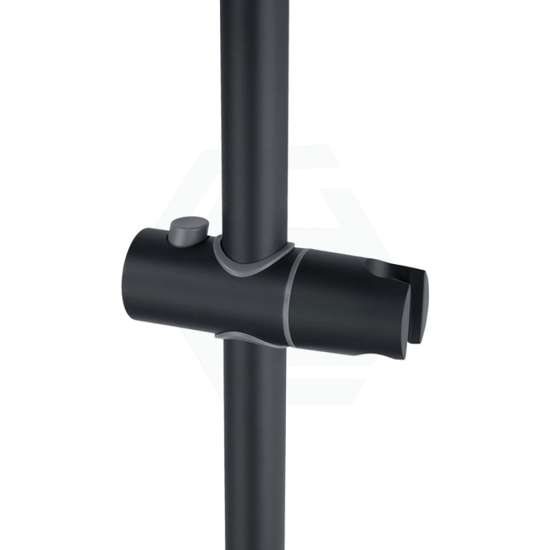 Round Matt Black Wall Mounted Sliding Rail With Water Hose & Connector Only