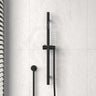 Round Matt Black Wall Mounted Sliding Rail With Water Hose & Connector Only Shower