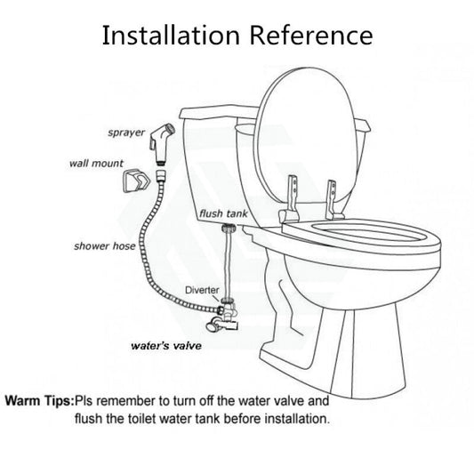 Round Toilet Bidet Spray Kit With 1.2M Stainless Steel Water Hose