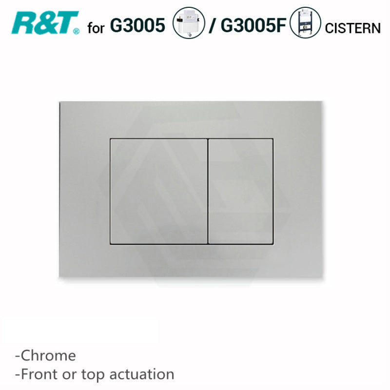 R&T Toilet Flush Button For Inwall Concealed Cistern Square Chrome