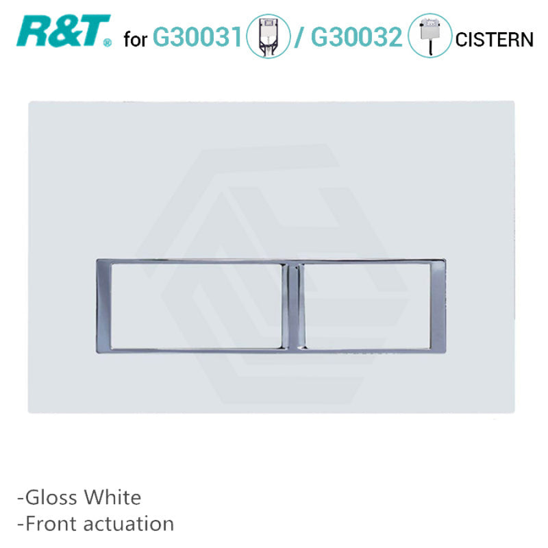 R&T Toilet Button For In-Wall Concealed Cistern Gloss White Surface G3004112W Toilets Push Buttons
