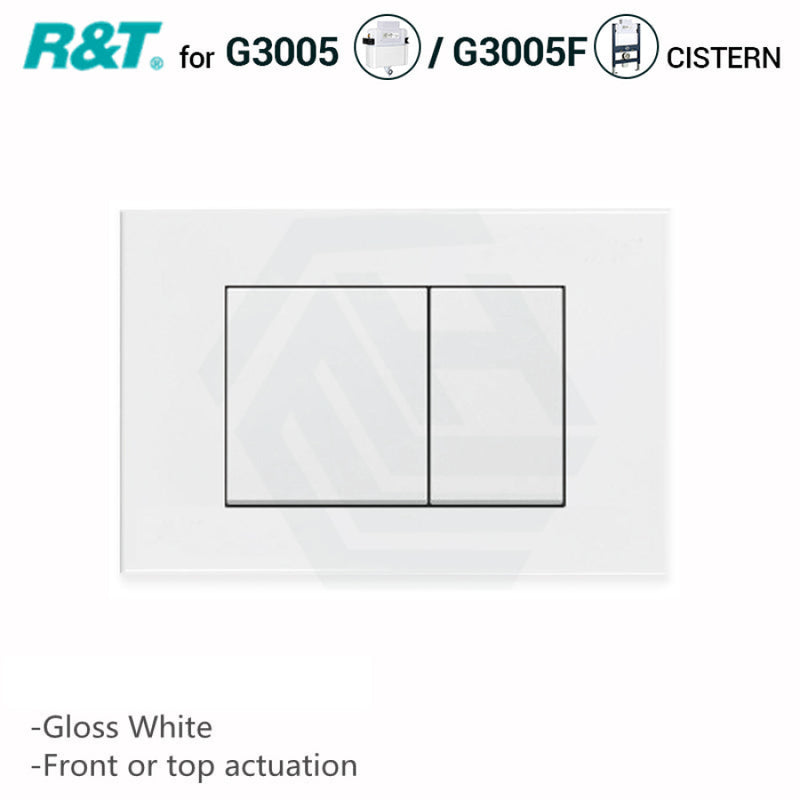 R&T Toilet Flush Button For Inwall Concealed Cistern Square White