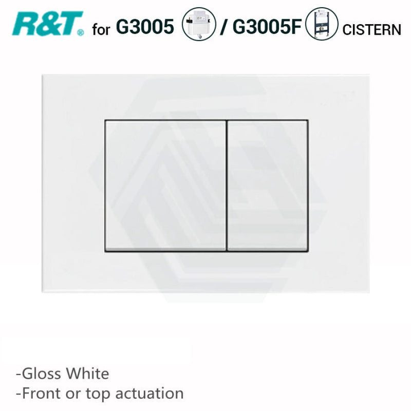 R&T Toilet Button For In-Wall Concealed Cistern Gloss White Surface G3005008W Toilets Push Buttons