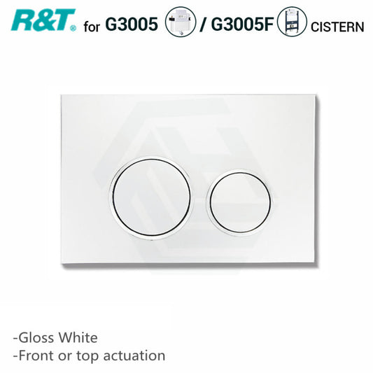 R&T Toilet Flush Button For Inwall Concealed Cistern Round White