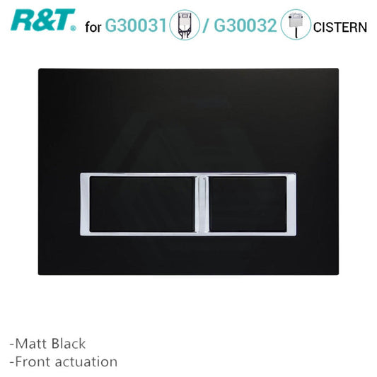 R&T Toilet Button For In-Wall Concealed Cistern Matt Black Surface G3004112B Toilets Push Buttons