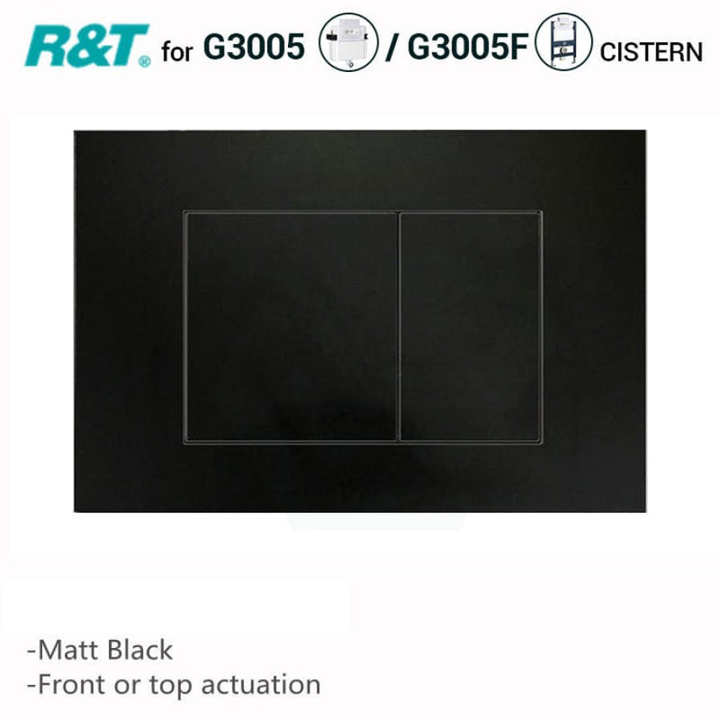 R&T Toilet Button For In-Wall Concealed Cistern Matt Black Surface G3005008B Toilets Push Buttons