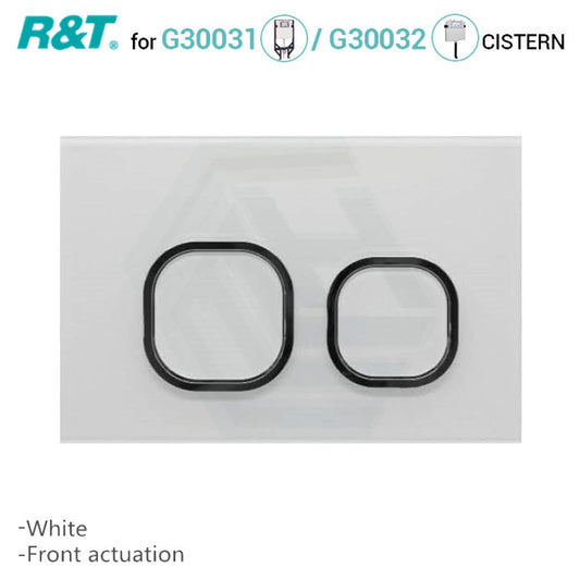 R&T Toilet Button For In-Wall Concealed Cistern White Surface Glass Plate G3100003 Toilets Push